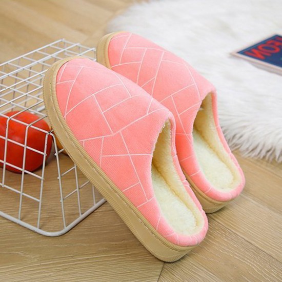 Women Casual Geometric Printing Closed Toe Warm Lining Home Slippers Women Casual Geometric Printing Closed Toe Warm Lining Home Slippers