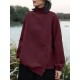 Women Rhombic Turtleneck Thic Full Sleeve Spliced Irregular Hem Pullover Sweatshirt Women Rhombic Turtleneck Thic Full Sleeve Spliced Irregular Hem Pullover Sweatshirt