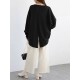 Women Loose Thick Back Fork High Low Solid Casual Pullover Sweatshirt Women Loose Thick Back Fork High Low Solid Casual Pullover Sweatshirt