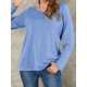 Women Solid Color Basic Designed Pleats Round Neck Long Sleeve Casual Blouses Women Solid Color Basic Designed Pleats Round Neck Long Sleeve Casual Blouses